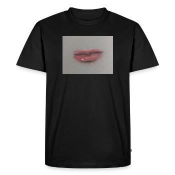 Lip art expressif sur feuille grise - T-shirt Premium bio Homme - noir - Devant - Nico (187cm)
