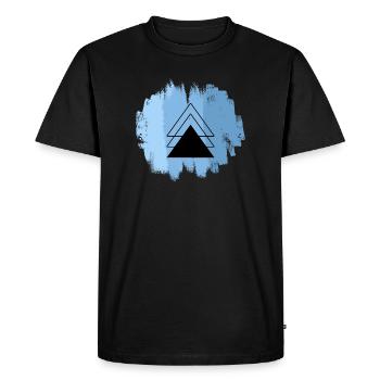 Superposition du triangle bleu - T-shirt Premium bio Homme - noir - Devant - Nico (187cm)