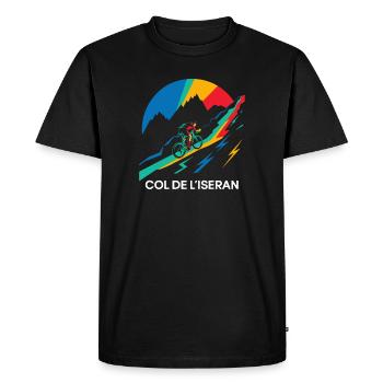 Col de l'Iseran Cycling France - Men's Premium Organic T-Shirt - black - Front - Nico (187cm)