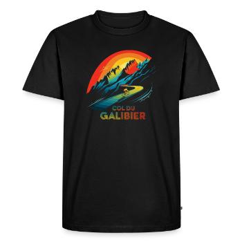 Col du Galibier Cycling - Men's Premium Organic T-Shirt - black - Front - Nico (187cm)