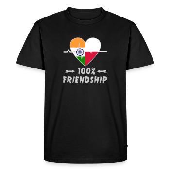 L'Inde et la Pologne : amitié à 100 % - T-shirt Premium bio Homme - noir - Devant - Nico (187cm)