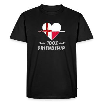 100 % amitié entre l'Angleterre et la Pologne - T-shirt Premium bio Homme - noir - Devant - Nico (187cm)
