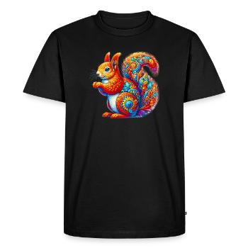 Écureuil - T-shirt Premium bio Homme - noir - Devant - Nico (187cm)