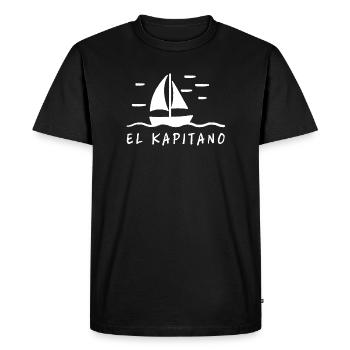 el kapitano sailing sayings boat sea skipper - Men's Premium Organic T-Shirt - black - Front - Nico (187cm)