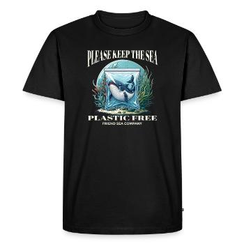 Whales and plastic - Men's Premium Organic T-Shirt - black - Front - Nico (187cm)