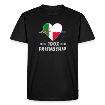 100 % amitié entre l'Algérie et la Pologne - T-shirt Premium bio Homme - noir - Devant - Nico (187cm)