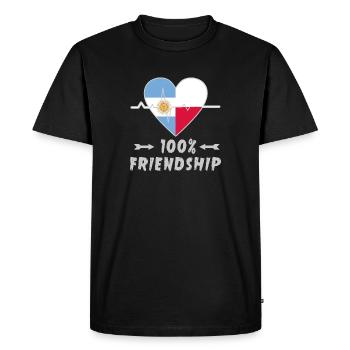 100 % amitié entre l'Argentine et la Pologne - T-shirt Premium bio Homme - noir - Devant - Nico (187cm)
