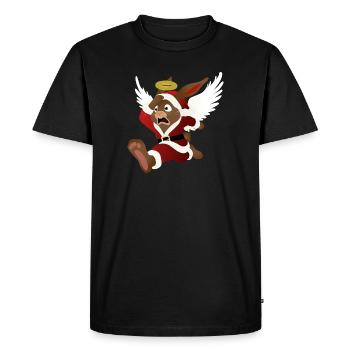 L’aide du Père Noël - le lapin de Pâques - T-shirt Premium bio Homme - noir - Devant - Nico (187cm)