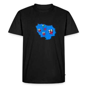 Région île de france - T-shirt Premium bio Homme - noir - Devant - Nico (187cm)