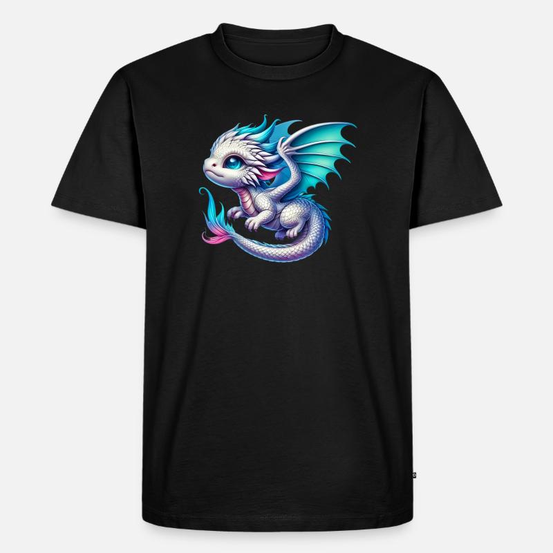 Drache - Männer Premium Bio T-Shirt - Schwarz