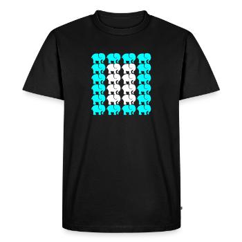 ÉLÉPHANT - T-shirt Premium bio Homme - noir - Devant - Nico (187cm)