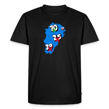 Région franche comté - T-shirt Premium bio Homme - noir - Devant - Nico (187cm)