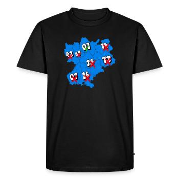 Région Rhône-Alpes - T-shirt Premium bio Homme - noir - Devant - Nico (187cm)