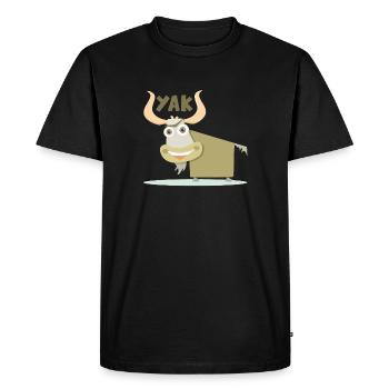 Illustration joyeuse et colorée d’un yak - T-shirt Premium bio Homme - noir - Devant - Nico (187cm)