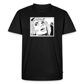 34 Fille - T-shirt Premium bio Homme - noir - Devant - Nico (187cm)