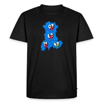 Région Auvergne - T-shirt Premium bio Homme - noir - Devant - Nico (187cm)