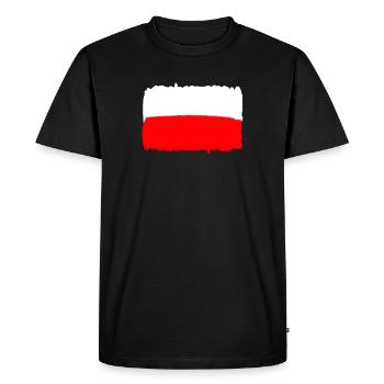 Drapeau polonais de la Pologne Drapeau PL - T-shirt Premium bio Homme - noir - Devant - Nico (187cm)
