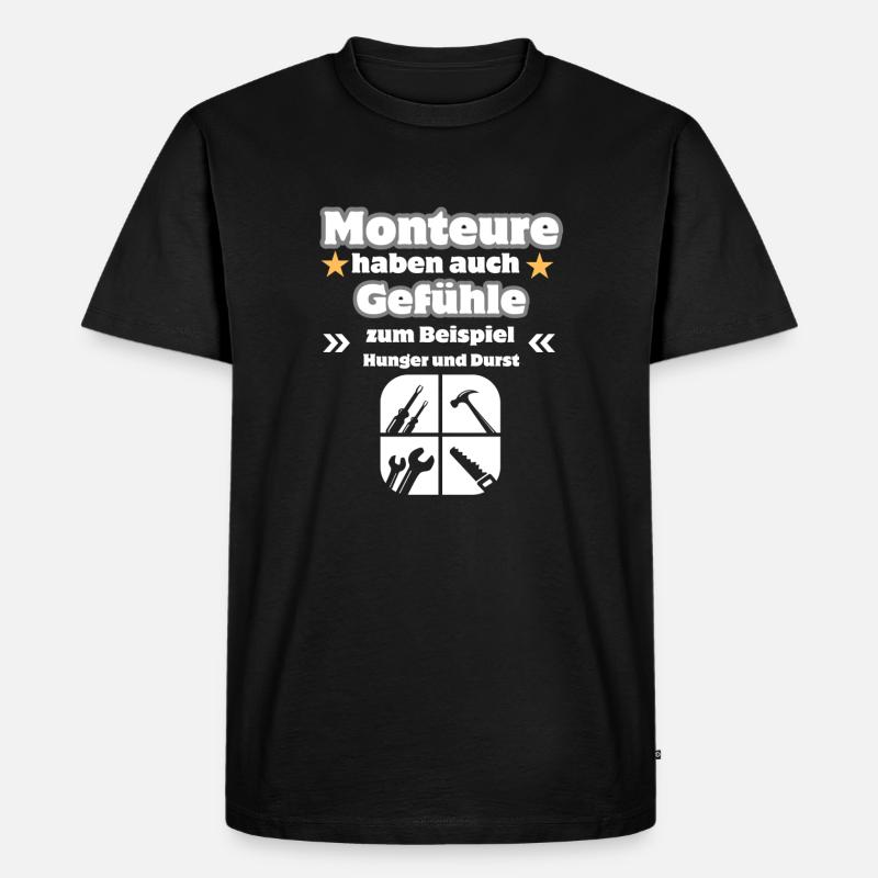 Monteure Gefühle - Männer Premium Bio T-Shirt - Schwarz