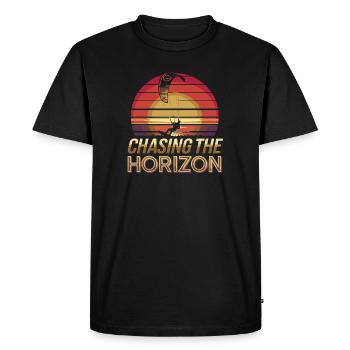 Sunset Kite Surfer Design - Men's Premium Organic T-Shirt - black - Front - Nico (187cm)