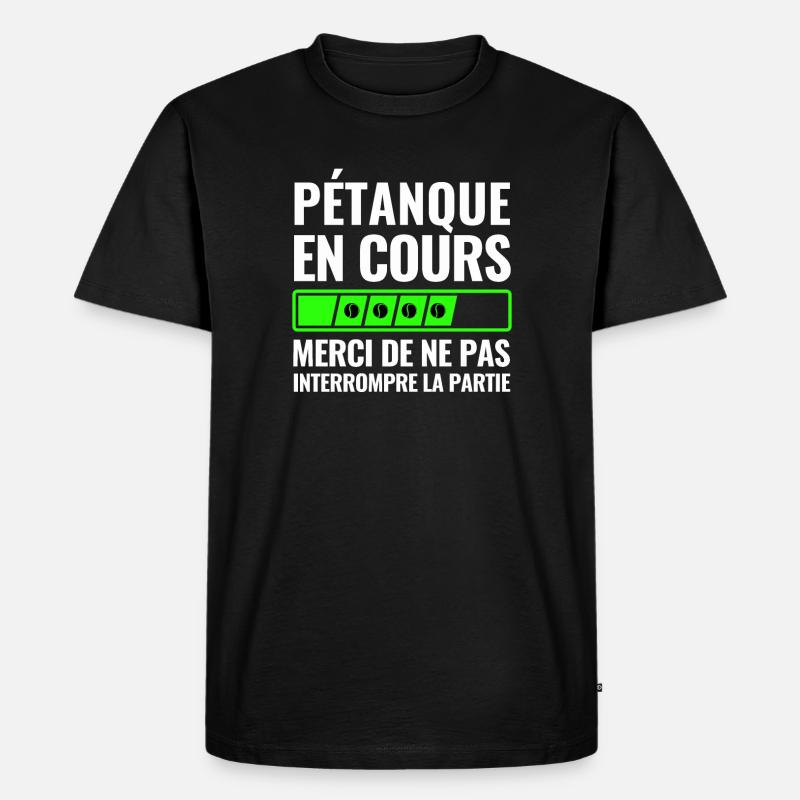 Pétanque In Arbeit - Männer Premium Bio T-Shirt - Schwarz