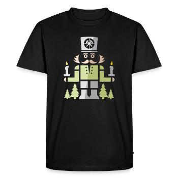 Nussknacker Bergmann – Erzgebirge Kunst Symbol - Männer Premium Bio T-Shirt - Schwarz - Vorne - Nico (187cm)
