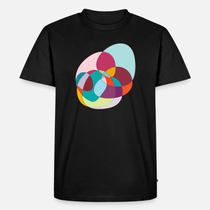 Verschlungene Farbkreise - Männer Premium Bio T-Shirt - Schwarz