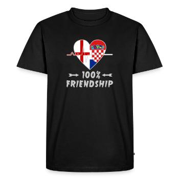 L'Angleterre et la Croatie : amitié à 100 % - T-shirt Premium bio Homme - noir - Devant - Nico (187cm)