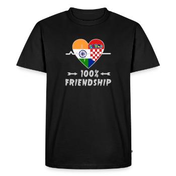 L'Inde et la Croatie : amitié à 100 % - T-shirt Premium bio Homme - noir - Devant - Nico (187cm)