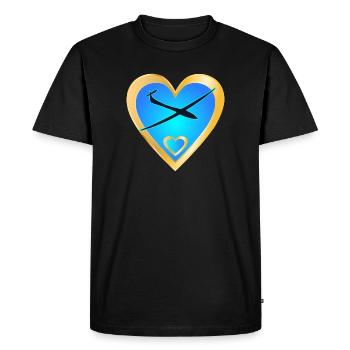 GLIDER PILOT HEART AIR SPORTS - Men's Premium Organic T-Shirt - black - Front - Nico (187cm)