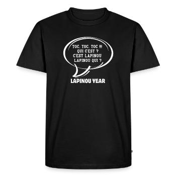 Happy New Year, 2025, Happy Holidays - Men's Premium Organic T-Shirt - black - Front - Nico (187cm)