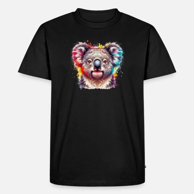 Koala - Männer Premium Bio T-Shirt - Schwarz