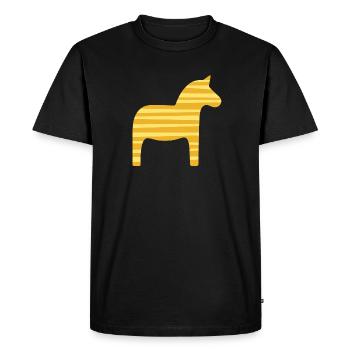 Dala Horse Stripes Sweden Scandinavian Xmas - Men's Premium Organic T-Shirt - black - Front - Nico (187cm)