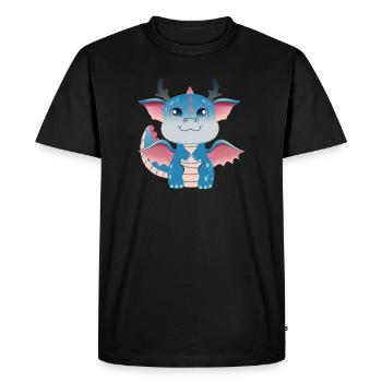Breloque Dragonling Azur - T-shirt Premium bio Homme - noir - Devant - Nico (187cm)