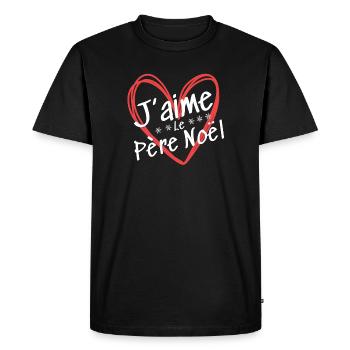 J'aime Le Père Noël - T-shirt Premium bio Homme - noir - Devant - Nico (187cm)