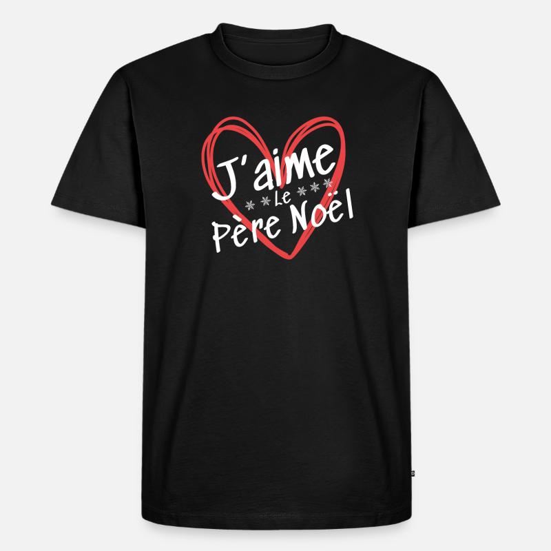 Ich liebe den Weihnachtsmann - Männer Premium Bio T-Shirt - Schwarz