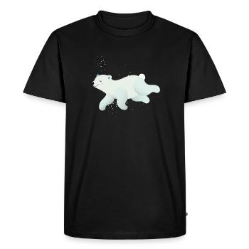 Ours polaire nageant dans des ombres douces - T-shirt Premium bio Homme - noir - Devant - Nico (187cm)