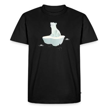 Ours polaire rêveur sur une banquise - T-shirt Premium bio Homme - noir - Devant - Nico (187cm)
