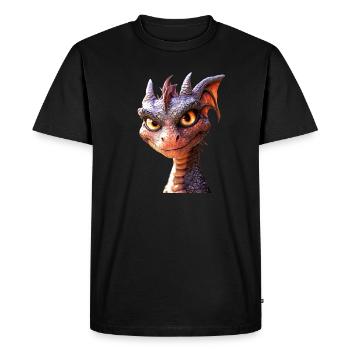 Dragon Créature mythique Dragon Lover Dragon de feu - T-shirt Premium bio Homme - noir - Devant - Nico (187cm)