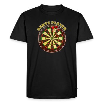 Conception de motif de joueur de fléchettes - T-shirt Premium bio Homme - noir - Devant - Nico (187cm)
