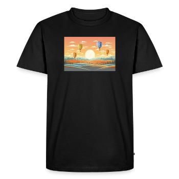 Hot Air Balloons - Men's Premium Organic T-Shirt - black - Front - Nico (187cm)