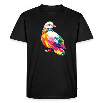 Pigeon Blanc Pigeon de ville Pigeon ramier Colombes blanches - T-shirt Premium bio Homme - noir - Devant - Nico (187cm)