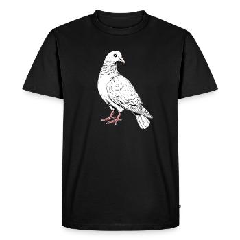 Pigeon Blanc Pigeon de ville Pigeon ramier Colombes blanches - T-shirt Premium bio Homme - noir - Devant - Nico (187cm)