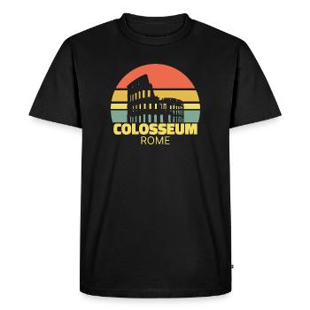 Colosseum Rome Retro Silhouette - Men's Premium Organic T-Shirt - black - Front - Nico (187cm)