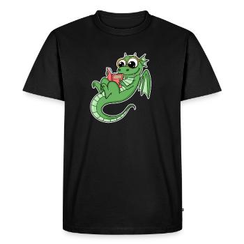 Dragon Books Book Reading - Men's Premium Organic T-Shirt - black - Front - Nico (187cm)