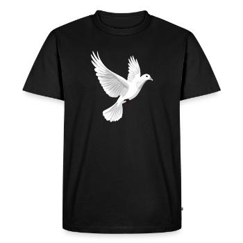 Colombe Blanche Paix Paix Bois Colombe Colombes Blanches - T-shirt Premium bio Homme - noir - Devant - Nico (187cm)