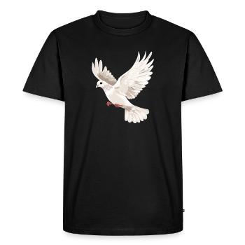 Colombe Blanche Paix Paix Bois Colombe Colombes Blanches - T-shirt Premium bio Homme - noir - Devant - Nico (187cm)