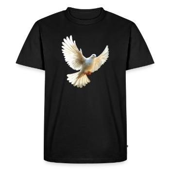 Colombe Blanche Paix Paix Bois Colombe Colombes Blanches - T-shirt Premium bio Homme - noir - Devant - Nico (187cm)