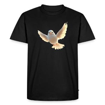 Colombe Blanche Paix Paix Bois Colombe Colombes Blanches - T-shirt Premium bio Homme - noir - Devant - Nico (187cm)