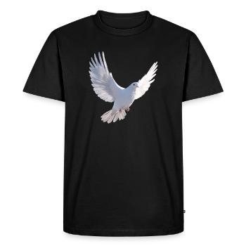 Colombe Blanche Paix Paix Bois Colombe Colombes Blanches - T-shirt Premium bio Homme - noir - Devant - Nico (187cm)