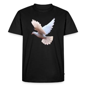 Colombe Blanche Paix Paix Bois Colombe Colombes Blanches - T-shirt Premium bio Homme - noir - Devant - Nico (187cm)